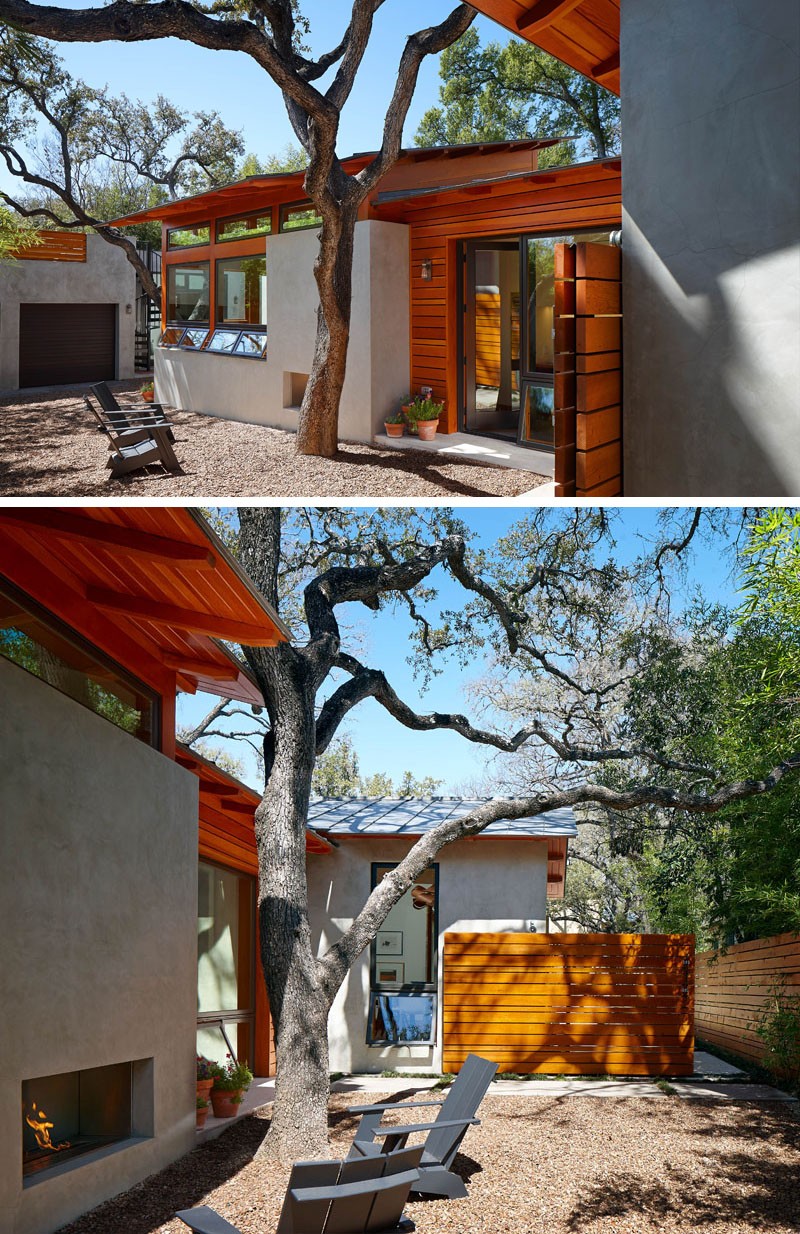 Этот техасский дом из дерева и бетона был отреставрирован для проживания для семьи из трех человек